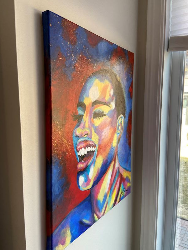 Œuvre originale vendue Makes me feel happy de l'artiste canadienne Audrey Giguère